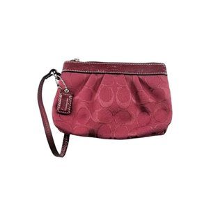 Coach Ashley Pleated Canvas/Leather Wristlet